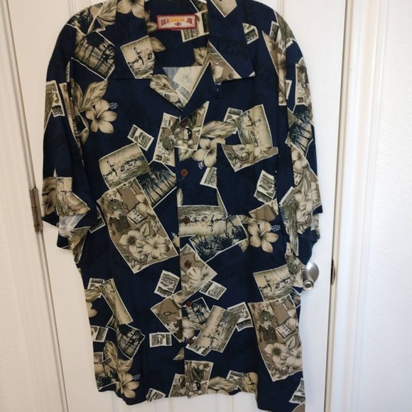 SOLD Caribbean Joe Men's Camp Shirt - Picture 2 of 5